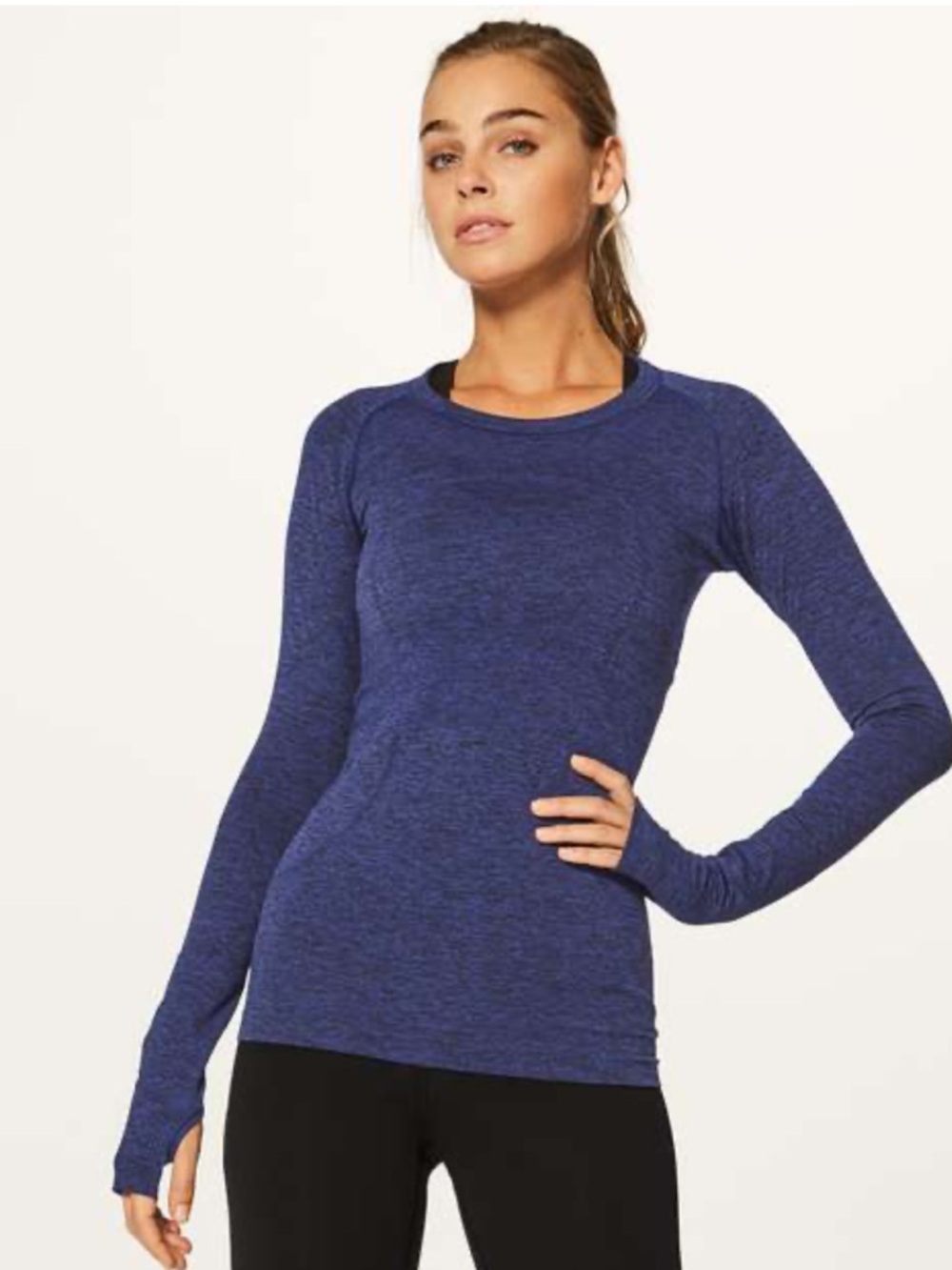 Lululemon Swiftly Tech Long Sleeve Crew 6 Heather Blue